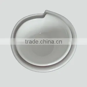 White Round Melamine Saucer With Logo Inside thumbnail-1