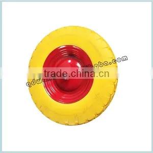 Manufacture Flat PU Rubber Wheelbarrow Wheel 4.00-8 thumbnail-6
