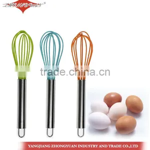 8.5-inch Silicone Coated Wires Egg Whisk With Stainless Steel Handle thumbnail-1