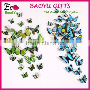 3D Butterfly Multicolor Butterflies Wall Quote Stickers Shopping Window Home Wall Decoration Fridge Magnet thumbnail-1