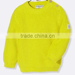 High Quality Baby Sweater Design With Shoulder Woode Button (BKNB05) thumbnail-2