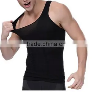 Men's Compression Tank Top Seamless Stomach Shaper Slimming Vest Shirts thumbnail-4
