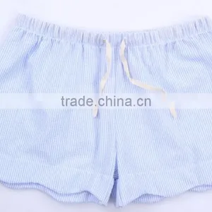 New Design Western Girls Summer Scalloped Seersucker Shorts thumbnail-4
