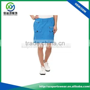 2016 Newest Design Polyester Fabric Front Pocket Pure Color Golf Skirt thumbnail-1
