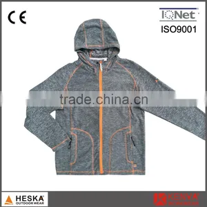 Ladies' Casual Outdoor Sport Knitted Wear Melange Walking Fleece Hoodie Jacket thumbnail-1
