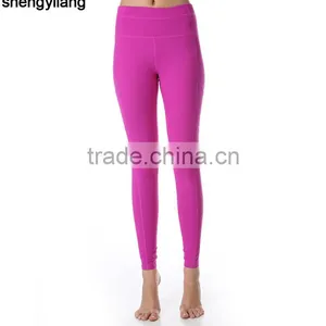 Toning Belly in Tall Waist Tight Yoga Ninth Pants 85% Polyester + 15% Spandex Women Wholesale Yoga Pants thumbnail-3