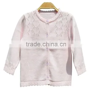 Wholesale Long Sleeves Round Neck High Quality Girl Sweater Cardigan thumbnail-2