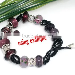 925 Sterling Silver End Tips Real Leather Lariat Necklace100cm thumbnail-2