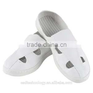 Antistatic Artificial Leather Upper PU Sole Breathable Shoes With Four Holes thumbnail-1