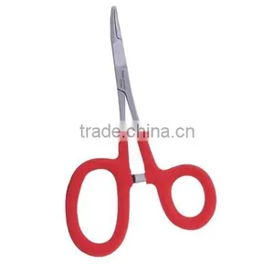 Red Big Loop Fly Fishing Scissors Forceps /Bob Tactical Scissors Curved 6" thumbnail-1