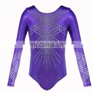 NT16097 Long Sleeve Rhinestones Leotards for Girls. Gymnastics Leotards. Costumes Dress for Girls thumbnail-1