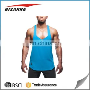 Vest With Extreme Racer Back/Personalized Custom Mens String Gym Singlets/Printing Your Logo Custom Men's Gym Singlet thumbnail-1