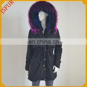 Jsfur Wholesale Real Fur Jackets Fox Fur Inside Winter Parka thumbnail-2