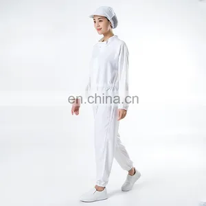 SANXIA White 100%Polyester Jumpsuit Food Factory Worker Wear thumbnail-5