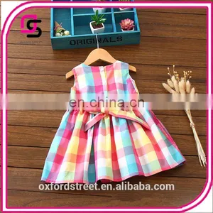 Color Plaid Baby Dress Children Dress Princess Skirt 2017 Summer Girls Dress thumbnail-2