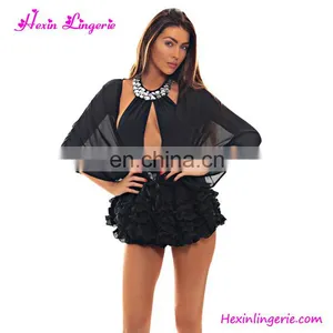 Wholesale Sexy Ladies Swimwear Black Tie Bandage Beach Cover Ups thumbnail-1