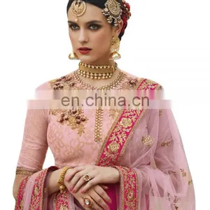 Wedding Wear Stylish Lehenga Choli + Bottom Pant Style Anarkali Suits Dress Material 2017 thumbnail-5