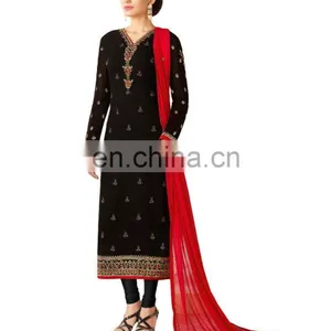 Ladies Casual Office Wear Semi-Stitched Georgette Salwar Kameez 2017 thumbnail-1