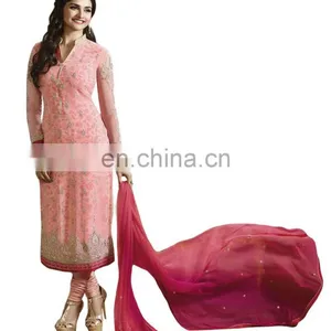 Attractive Pink Colour Semi-Stitched Salwar Kameez Dress Material For Party Wear / Casual Wear & Office Wear(salwar Kameez Suit) thumbnail-2