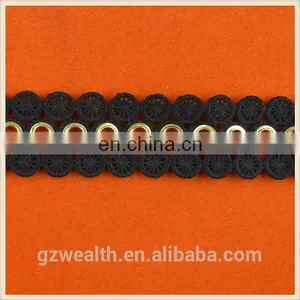 Fashion Design Polyester Lace Trim With Eyelets for Garment Trims thumbnail-5