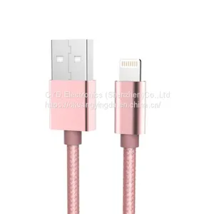 MFi Lightning Metal Nylon Braided Cable for Apple IPhone, IPad, With 8-pin Sync Data/Charging thumbnail-1