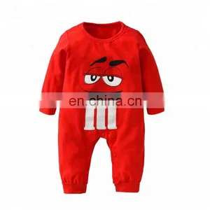 2018 New Fashion Baby Boys Girls Clothes Newborn Blue & Red Printing Jumpsuit Infant Clothing Set thumbnail-4