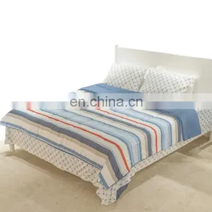 100%cotton Striped Printed Home Hotel Washed Bedding Sets thumbnail-3