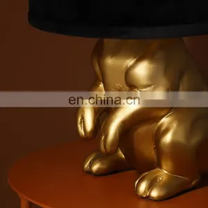 Wholesale High Quality Unique Design Rabbit Animal Shape Polyresin Desk Light Saving Energy Home Decor Resin Table Lamps thumbnail-3