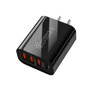 Portable QC3.0 4 USB Travel Charger Adapter EU US Plug Mobile Phone Charger for IPhone XS Max X 8 IPad Tablet thumbnail-1