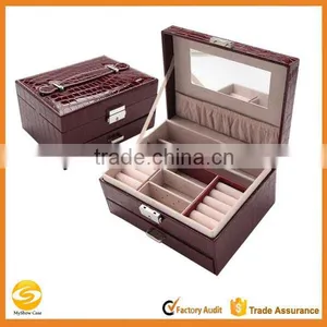 High Quality Faux Leather Jewelry Display Storage Box,makeup Jewelry Box,jewelry Travel Carrying Case thumbnail-1