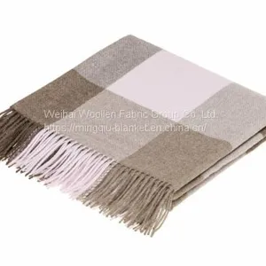Pure Virgin New Wool Throw Blanket for Sofa Decoration ,camping,travel Picnic thumbnail-5