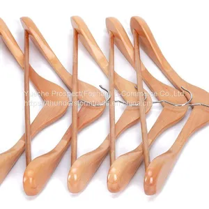 Natural Wide Shoulder Wooden Coat Hanger Rack for Display thumbnail-5