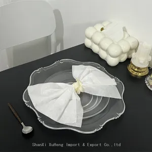 Wholesale Silver Rim Clear Charger Plates Wedding Party Plastic Table Dishes And Plates thumbnail-3