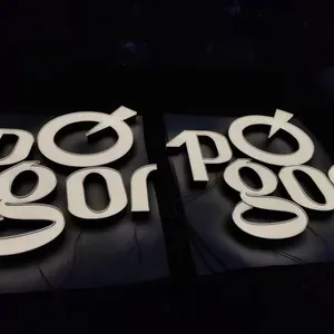 Acrylic Luminous Words Mini Words Resin Outdoor Advertising Back Luminous Stainless Steel Advertising thumbnail-1