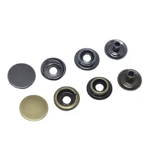 12mm 15mm 17mm 20mm Four Parts Metal Brass Fastener Press Snap Button for Clothes Jacket thumbnail-1