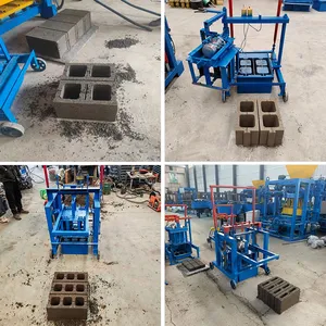 Manual Mobile Block Making Machine Small Cement Interlocking Paver Maker Brick Machine Manual Fly Ash Brick Making Machine thumbnail-2