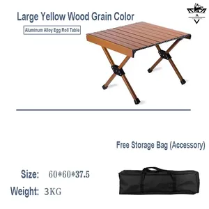 Bestseller Portable Egg Roll Camping Table Foldable Lightweight Aluminum Frame Waterproof Outdoor Table for Leisure Activities thumbnail-4