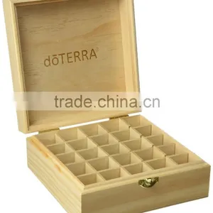 Natural Wooden Essential Oil Box Holds 25 Bottles Size 5-15 ml High Quality Unfinished Wood Box thumbnail-2