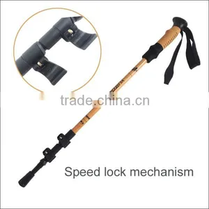 Bamboo Adjustable External Quick Lock Walking Stick Trekking Pole thumbnail-5