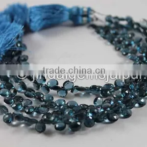 Wholesale London Blue Topaz Faceted Heart Beads thumbnail-2