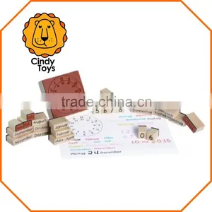 Wooden Rubber Stamps What is Time? 30 Pcs for Kids thumbnail-1