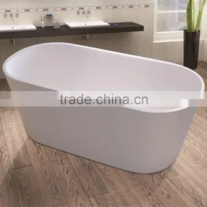Model Houses Rectangle Shaped 1700mm Acrylic Bathtub With Side Mount Faucet thumbnail-3
