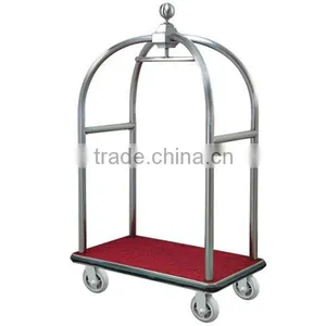 High Quality Stainless Steel Luggage Trolley for Hotel thumbnail-2