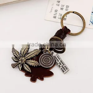 2015 Hot Sale Fashion Punk Men Boys Genuine Leather Keychains Promotional Gift thumbnail-3