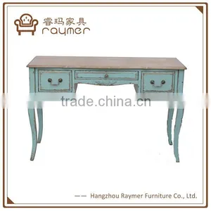 Rustic Vintage Console Table With Drawrs Wooden Blue Console Table Provincial Console Table Supplier's Choice thumbnail-1