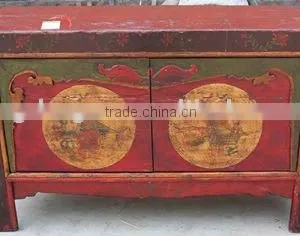 Chinese Antique Mogolian Hand Painting Cabinet thumbnail-1