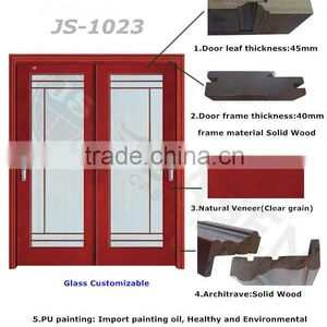 Interior Room Wood Lattice Exterior Glass Door Design thumbnail-3