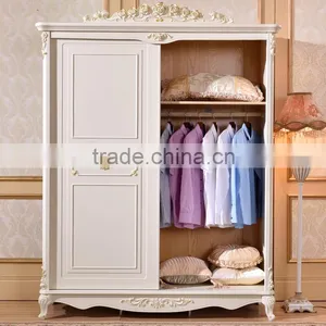 Luxury French Style Hand Carved Wooden MDF Panel Bedroom Sliding Door Cupboard Design Quality Choice thumbnail-2