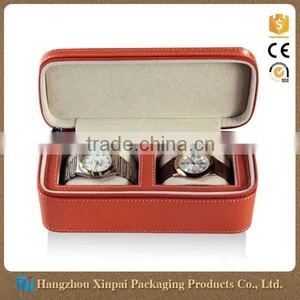 Custom Travel Packaging Gift 2 Slot Leather Watch Box thumbnail-1