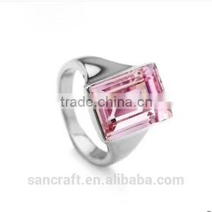 Austrian Crystal Two Color Retaining Single Stone Finger One Stone Ring Designs thumbnail-1